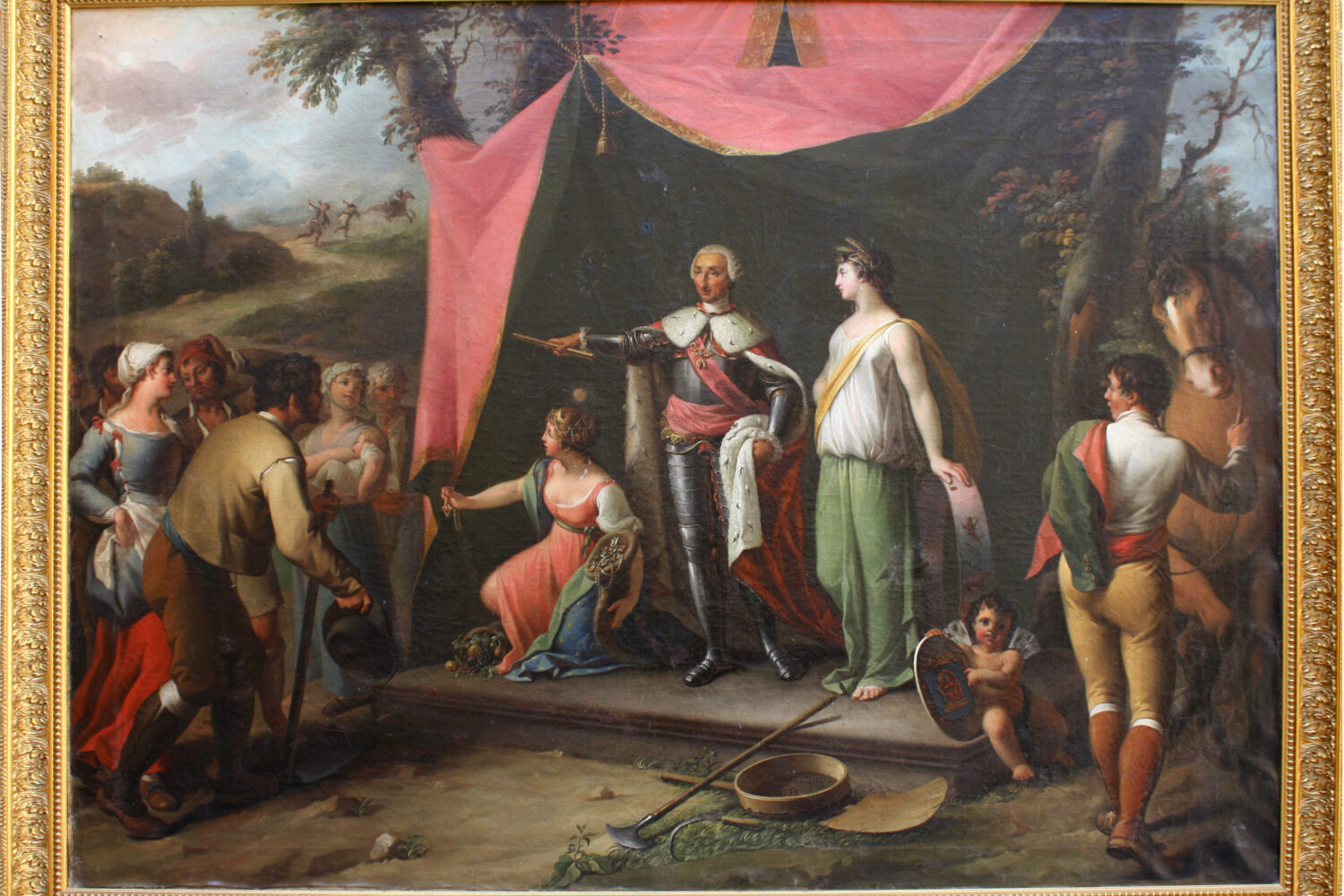 El rey Carlos III funda la colonia de La Carolina, óleo sobre lienzo de Victorino López, perteneciente a la colección del Alcázar de Segovia