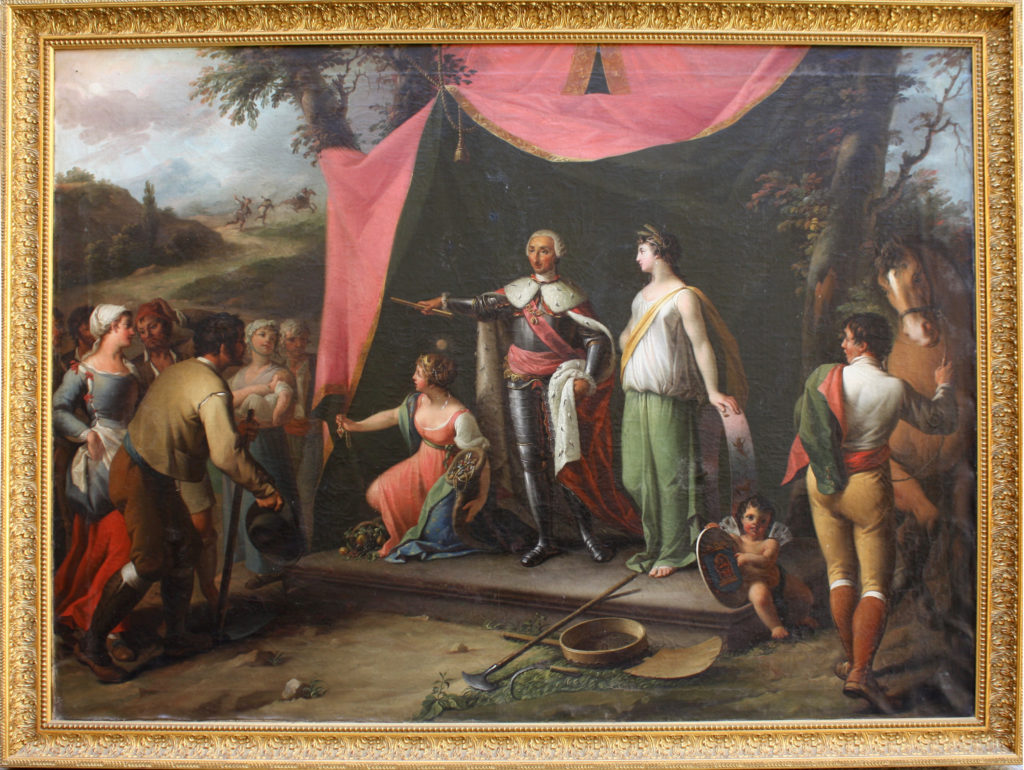 Óleo sobre lienzo “El rey Carlos III funda la colonia de la Carolina” del artista Victorino López