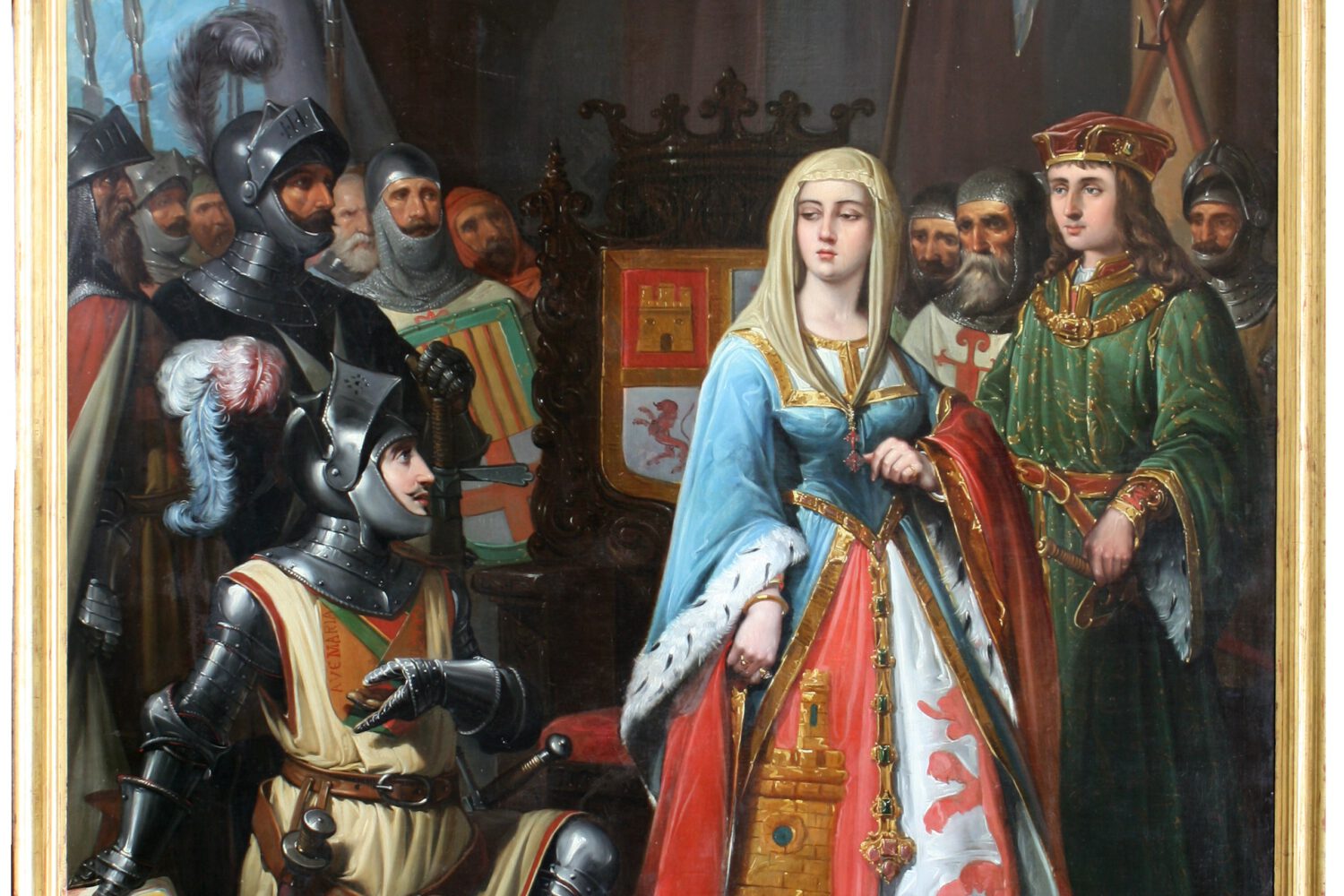 Hernán Pérez del Pulgar presenta a Isabel la Católica el documento de entrega de Granada.