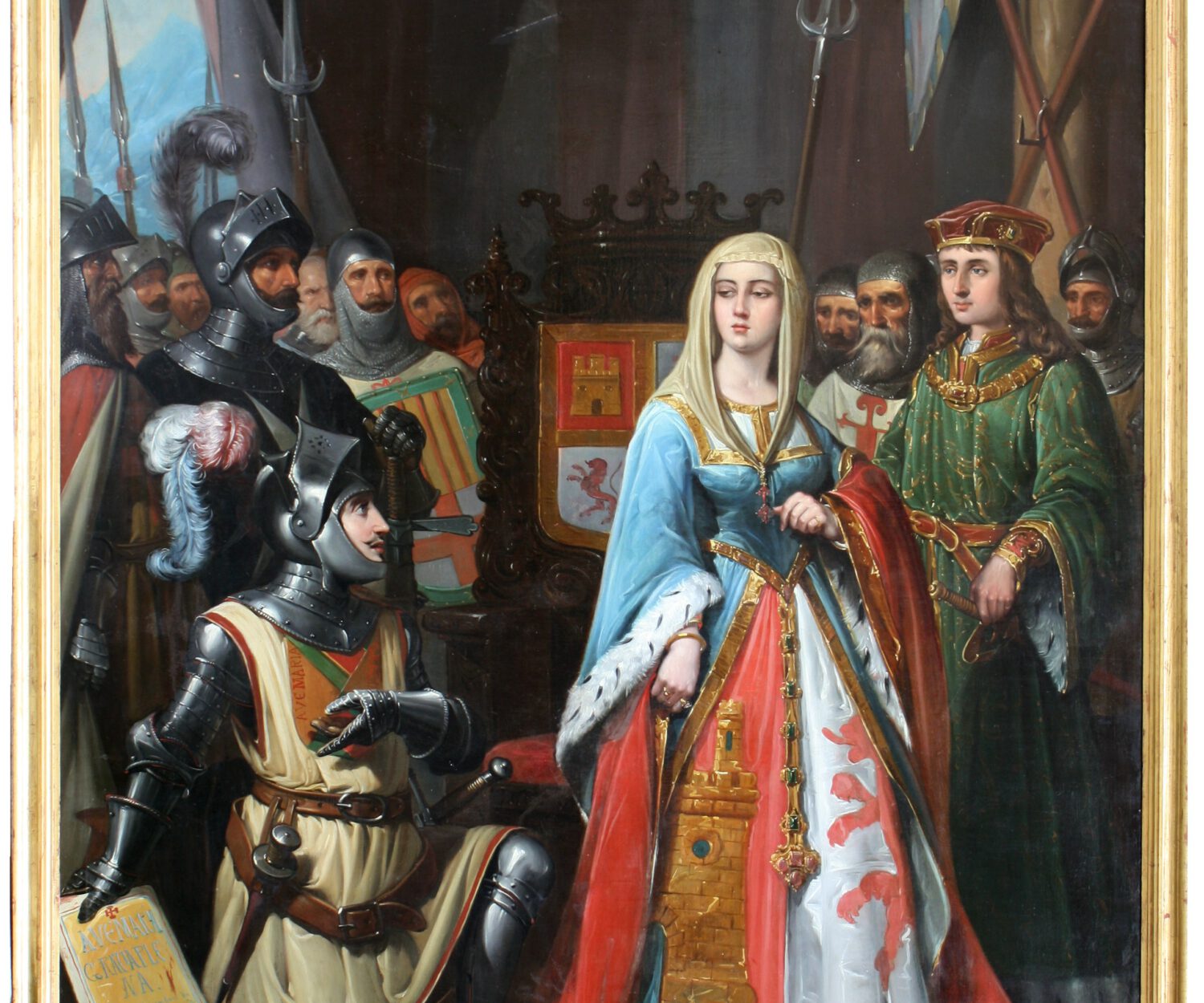 Hernán Pérez del Pulgar presenta a Isabel la Católica el documento de entrega de Granada.