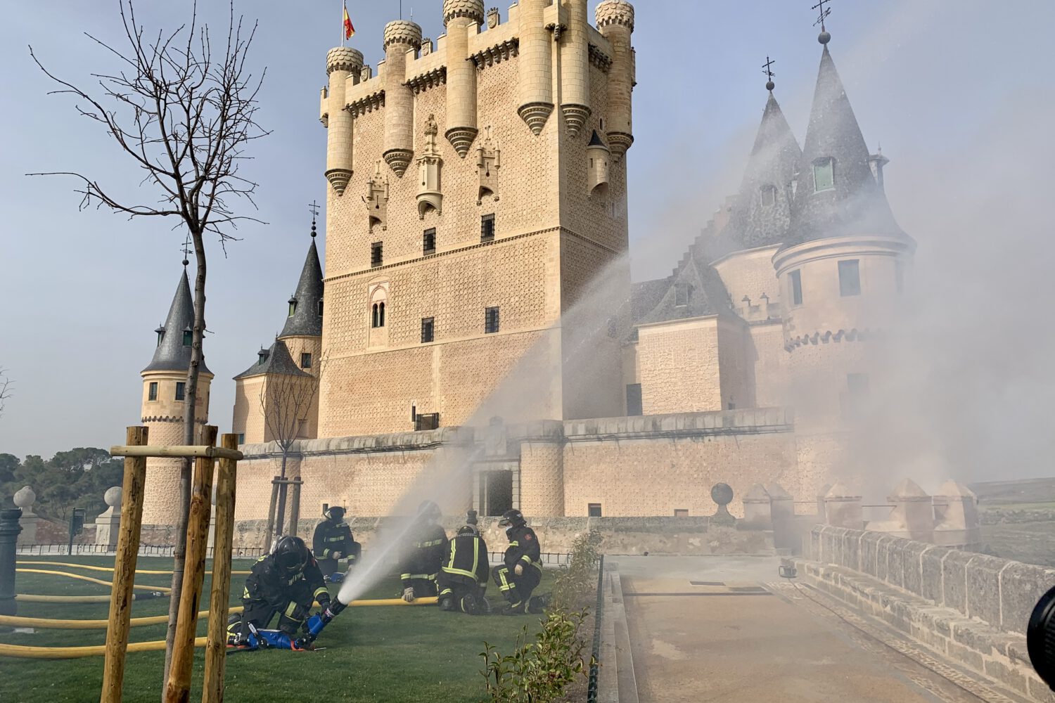 Simulacro de emergencia en el Alcázar de Segovia (1)