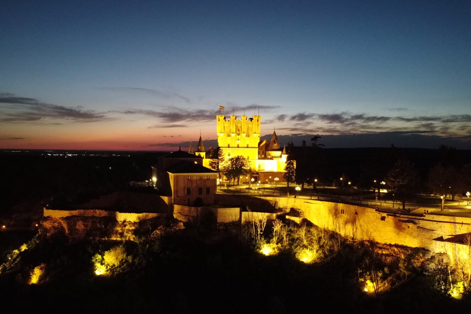Vista Nocturna fachada Alcázar de Segovia