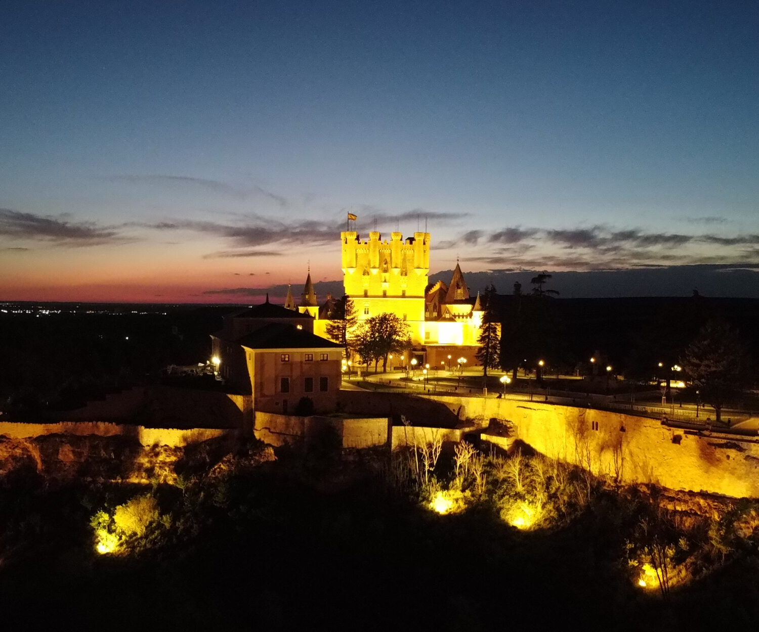 Vista Nocturna fachada Alcázar de Segovia